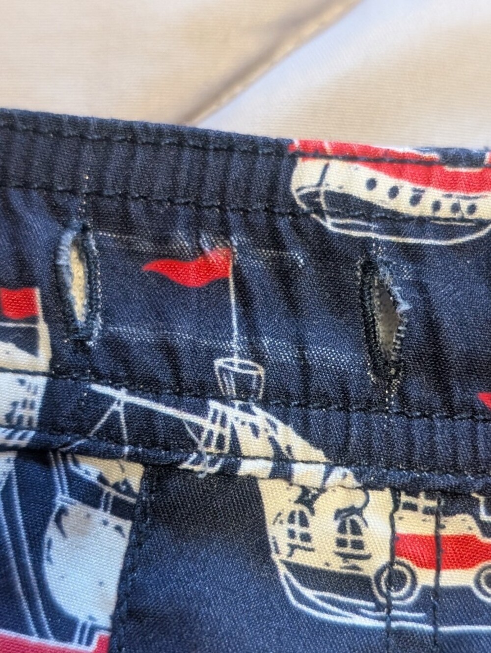 Hatley Men’s Nautical Swim Trunks Medium Blue AHOY Sailboat Lighthouse Board - Picture 10 of 11